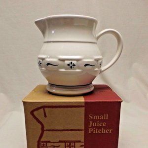 Longaberger Pottery Small Juice Pitcher Classic Blue East Liverpool Ohio w/ Box